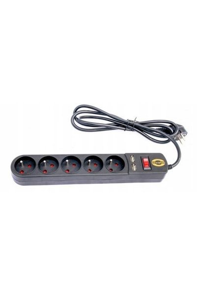 Orvaldi ORV-5 prelungitor de 3m cu protecție la supratensiune și încărcător USB