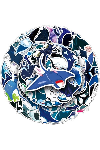 Generic 50Pcs Manta Fish Waterproof Vinyl Decals for Water Bottles Bicycle La...