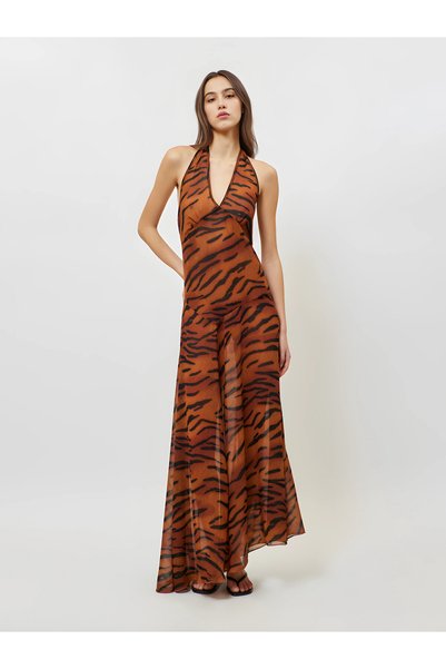 SUNSETGO Μάξι Φόρεμα Loren Printed Animal - M