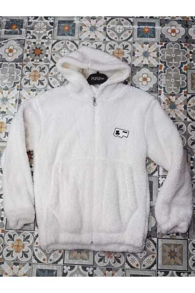 AZRA ÇOCUK GİYİM Girls' Plush Cardigan with Hood and Pockets, Casual and Comfortable...