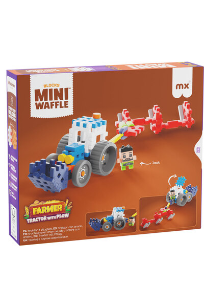 Marioinex Mini blocuri Waffle Tractor FARMER cu plug 50 ele Figurină 907504