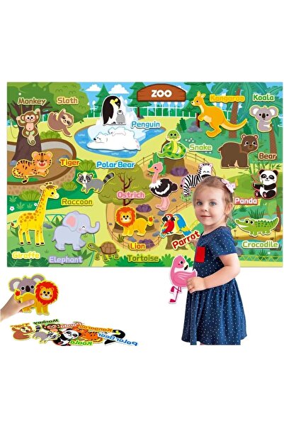 Generic Zoo Animals Felt Story Board Set, Toddlers Preschool Animal Themed St...