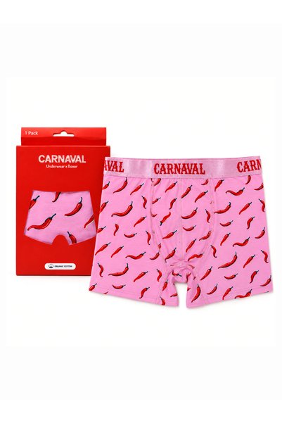 CARNAVAL SOCKS Muške bokserice sa uzorkom ljutog papra, pamuk, likra, sjajne,...