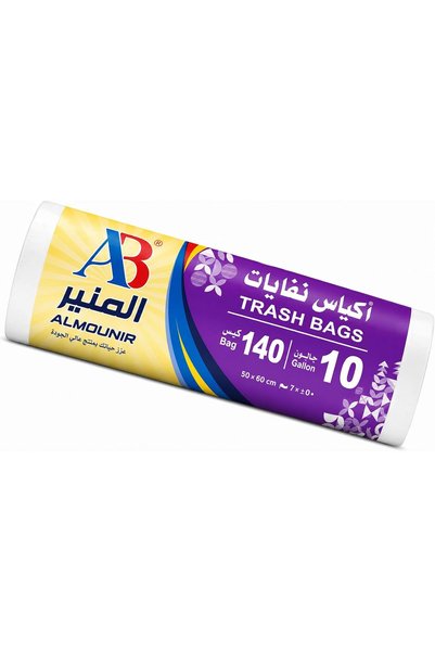 Generic أكياس نفايات IB بحجم 10 جالون، 60×50 سم، 140 كيسًا، لون أزرق للاستخدا...