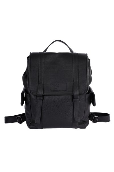 AMES BAGS Avakas Leather Black Τσάντα Πλάτης