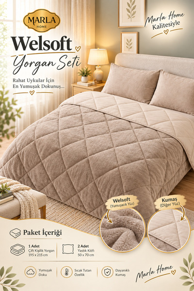 MARLA HOME Dvostrani Welsoft set jorgana | Welsoft deka | Mekana i pufnasta |...
