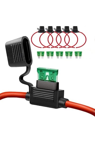 Generic حامل فيوز داخلي 12 AWG، حامل فيوز بمقياس 12 لفيوز شفرة 30 أمبير (عبوة...