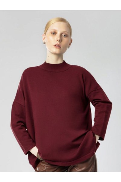 MOUTAKI Πλεκτή Μπλούζα Oversized Burgundy