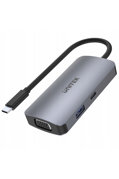 Unitek Hub USB-C D1051A 1x USB 3.1 VGA 2x HDMI PD 100W