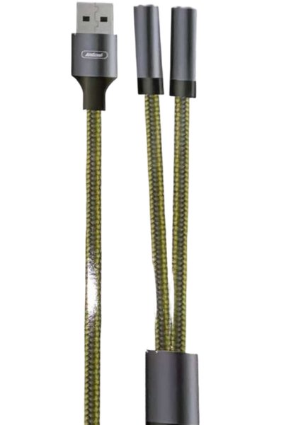 Andowl Καλώδιο ήχου USB σε διπλό Jack 3.5mm 100 εκ. Q-YP337