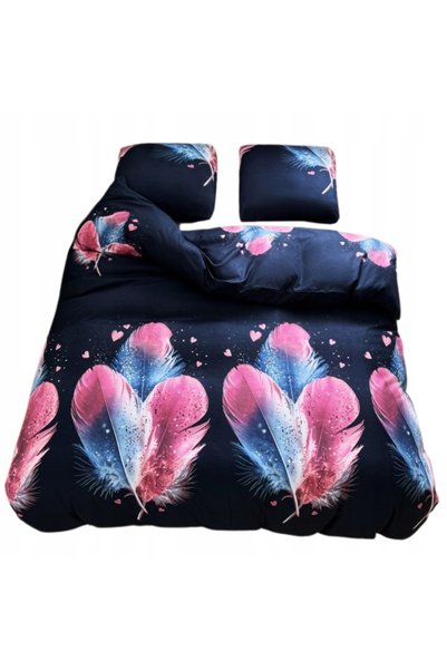 Gierekhoff Lenjerie de pat 200x220 reversibilă din bumbac satinat, set 3 pies...