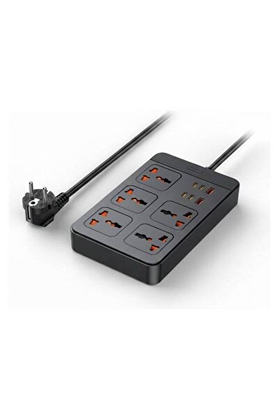 Remax Πολύπριζο με φορτιστή USB 30W UK με καλώδιο 1.5m RP-U195 σε μαύρο χρώμα