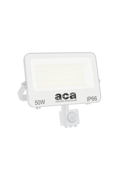 Aca Light ΠΡΟΒΟΛΕΑΣ LED SMD ΛΕΥΚΟΣ ΜΕ ΑΙΣΘΗΤΗΡΑ 50W 3CCT 5000LM 185-260V RA>8...