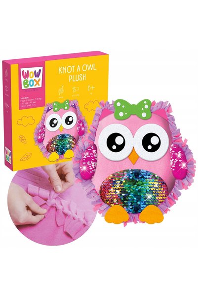 WOWBOX Set creativ DIY Pernă Bufniță din pâslă pentru copii, fără cusături, C...