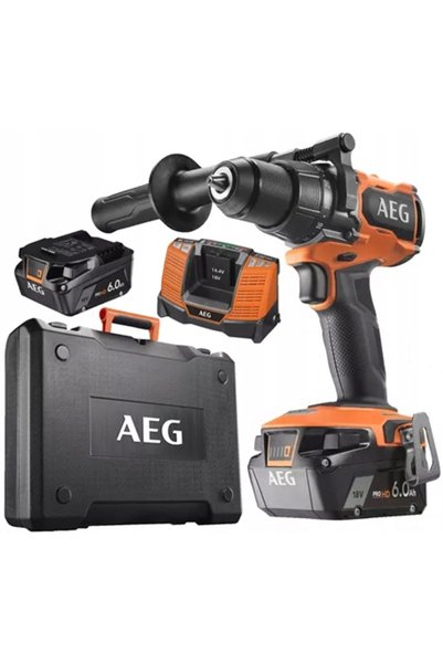 AEG Mașină de găurit și înșurubat cu percuție de 18V + 2 încărcătoare + 3 bat...