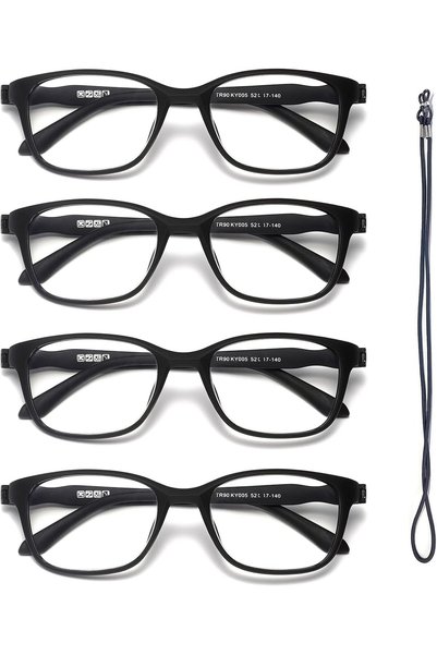 Generic Round Reading Glasses Black Frame TR90 Material Ultralight Modern Ant...