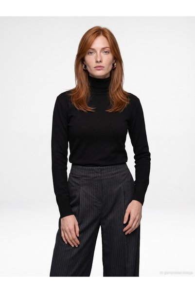 Dilvin 10883 Turtleneck Wool Blend Sweater