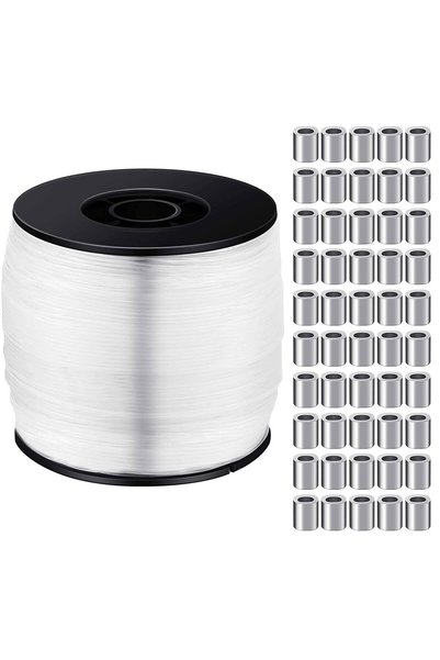 Generic خيط صيد قوي وشفاف غير مرئي 0.8 مم يتحمل حتى 100 رطل بطول 656 قدم، خيط...