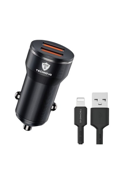 OEM Φορτιστής αυτοκινήτου USB-A 3.4A με καλώδιο USB σε Lightning 1m Technovo ...