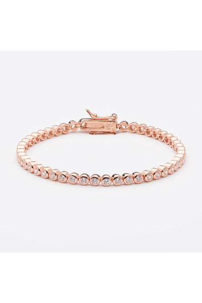 ElectraStore Brățară Tennis Din Argint Placată Cu Aur Rose De 14K