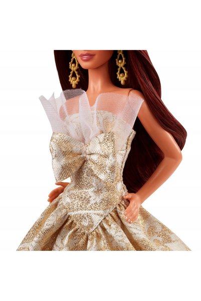 mattel Păpușă de Crăciun semnăturată, 29 cm, de colecție, păr șaten JBH97