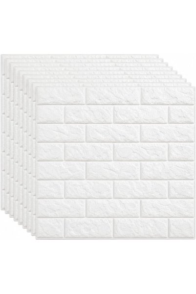 Generic 10PC 3D Wall Sticker Self-Adhesive Wall Panels Waterproof PE Foam Whi...