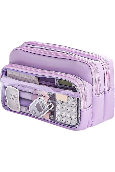 Generic Pencil Case, 4 Compartments Organization, Large Capacity Storage, Smo...