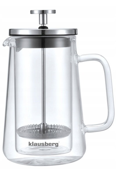 Klausberg Cafetieră French Press din sticlă cu infuzor pentru ceai, 350ml