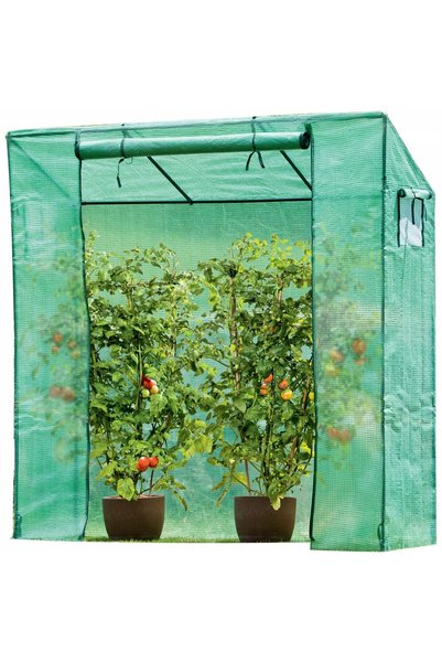 SASKA GARDEN FOLIA + seră cu cadru pentru roșii și castraveți, cu ferestre ma...