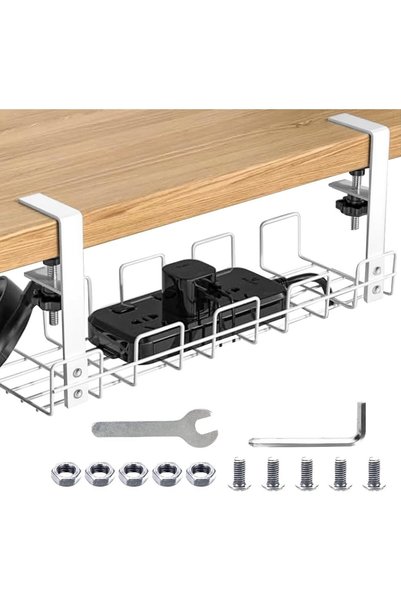 Generic HASTHIP® Under Desk Organizer Cable Organizer No Drill Carbon Steel W...