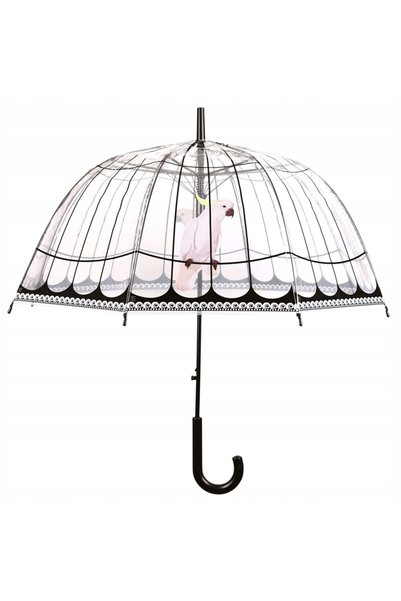 Esschert Design Umbrelă automată transparentă, pliabilă, elegantă, pentru cuș...