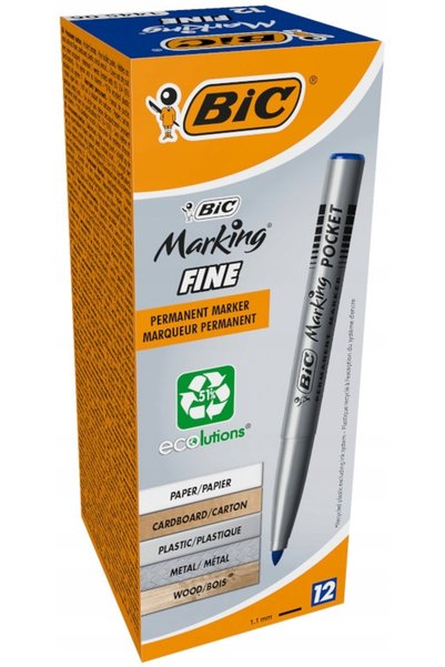 Bic SET DE MARKERE PERMANENTE 2000 ALBASTRE CU VÂRF ROTUND PE BAZĂ DE ALCOOL ...