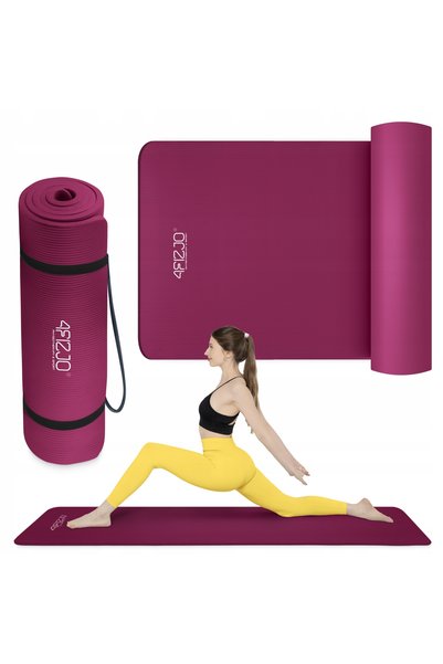 4Fizjo Saltea de fitness yoga pilates, antiderapantă, groasă, din spumă NBR, ...