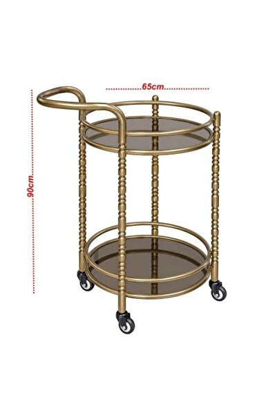 Development & Creativity Classic Round Serving Cart Copper Color