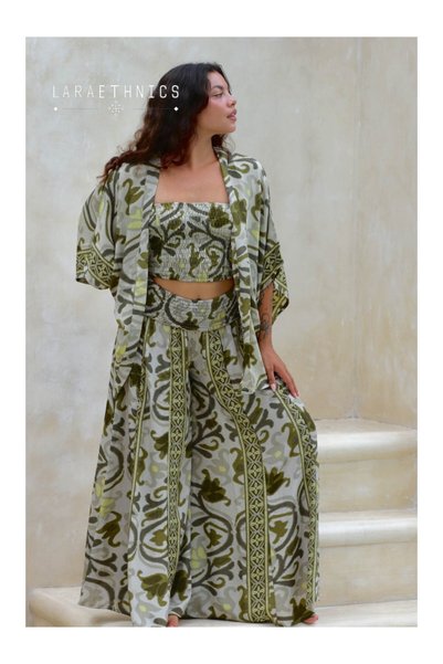 Lara Ethnics Kayla Κιμονό Azteque Kaki