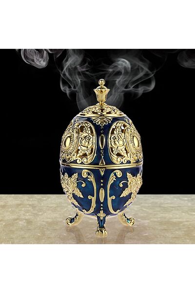 Generic مبخرة معدنية من الزنك بتصميم عتيق، حامل بخور زخرفي مع صينية قابلة للإ...