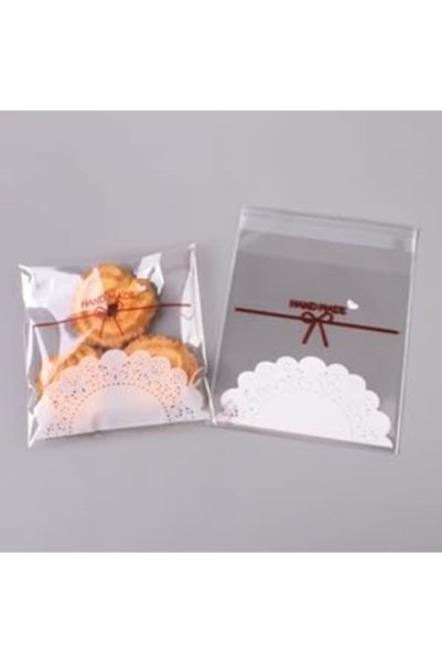 Generic أكياس تغليف للمخبوزات، أكياس شفافة بتصميم فيونكة، أكياس OPP ذاتية الل...