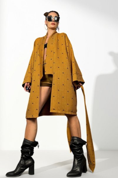 Quincey Collar Detail Mustard Jacket