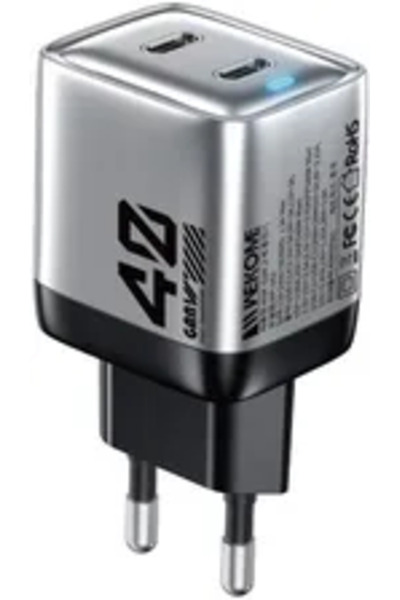 OEM Φορτιστής διπλής θύρας USB-C 40W GaN Wekome WP-U02