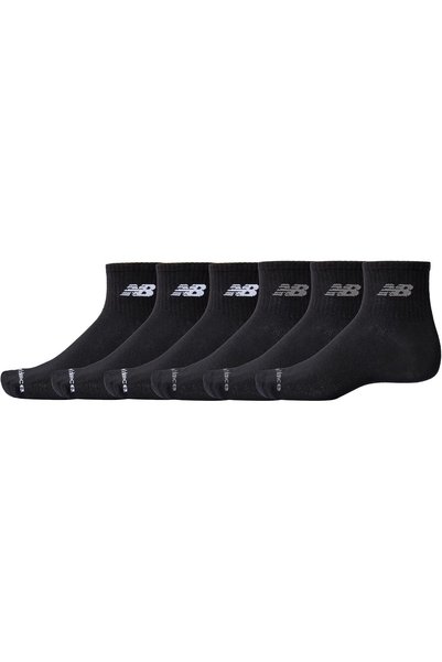 Generic Lightweight Ankle Socks for Unisex 6-Pack, Medium, Black