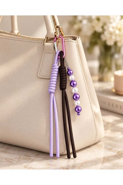 Kumru Studio Lilac Bead Detailed Bag Charm