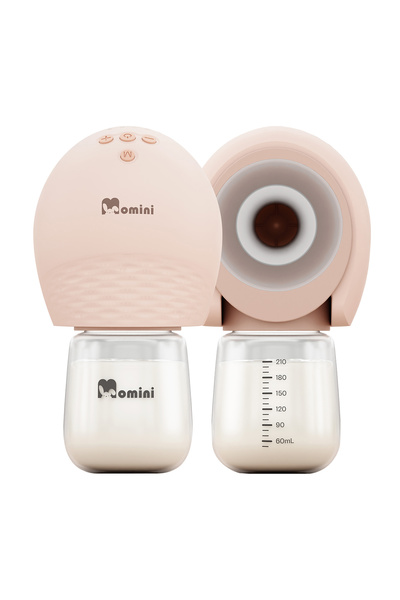 OEM Momini SippyPump Twin επαναφορτιζόμενο θήλαστρο διπλό σε μπεζ χρώμα