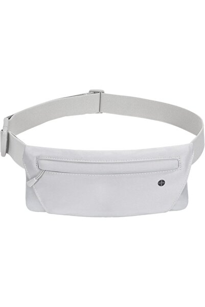 Generic Slim Running Belt Fanny Pack, White, Elastic Waist Pouch Chest Bag, P...