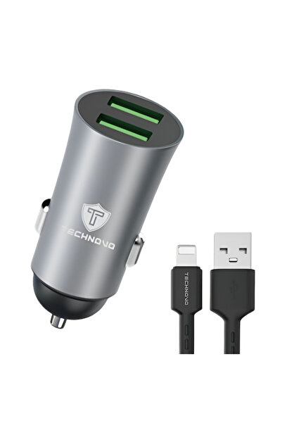 OEM Φορτιστής αυτοκινήτου USB 3.4A με καλώδιο USB σε Lightning 1m Technovo TN...