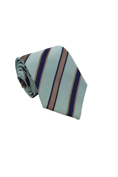 erika Μεταξωτή Γραβάτα Double Face Mint Green/Μπλε-Beige 8.5εκ.