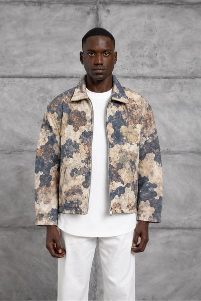 NOMARC Bej DESENLİ OVERSIZE CEKET