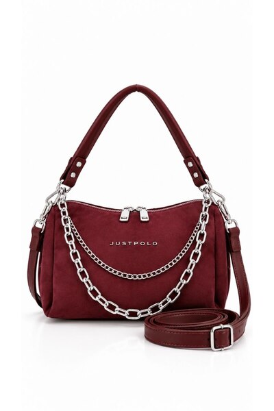 Just Polo Women's Suede Chain Detailed Hand and Shoulder Bag New Season (Size...