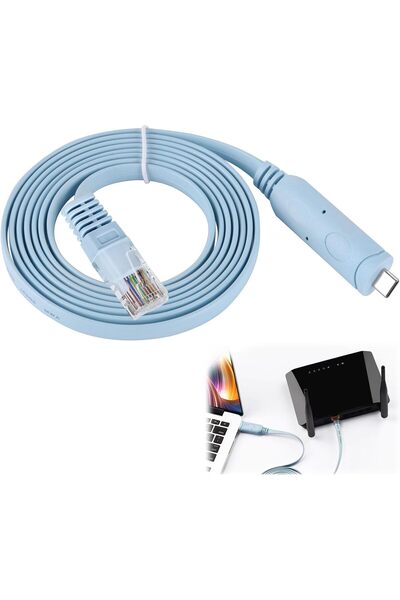 KASTWAVE كابل USB-C إلى RJ45 لوحدة التحكم الخاصة بمفاتيح وأجهزة توجيه Cisco، ...