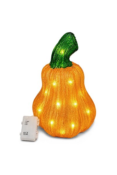 OEM Κολοκύθα ακρυλική διακοσμητική με LED 35x22 εκ. Carnavalista 232845