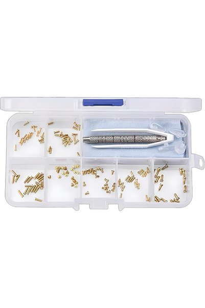 Generic Portable Eyeglass Repair Kit, 140 Pcs Gold Screws with Micro Tools fo...